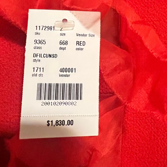 Olivine Gabbro - Red Chiffon Detail Sleeveless Wool Dress $1,830 - Picture 5 of 6